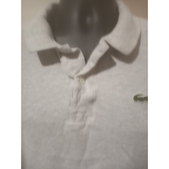LACOSTE Size 8 Men's Solid Gray Logo Short Sleeve Cotton Golf Polo Shirt 2XL - Picture 3 of 13
